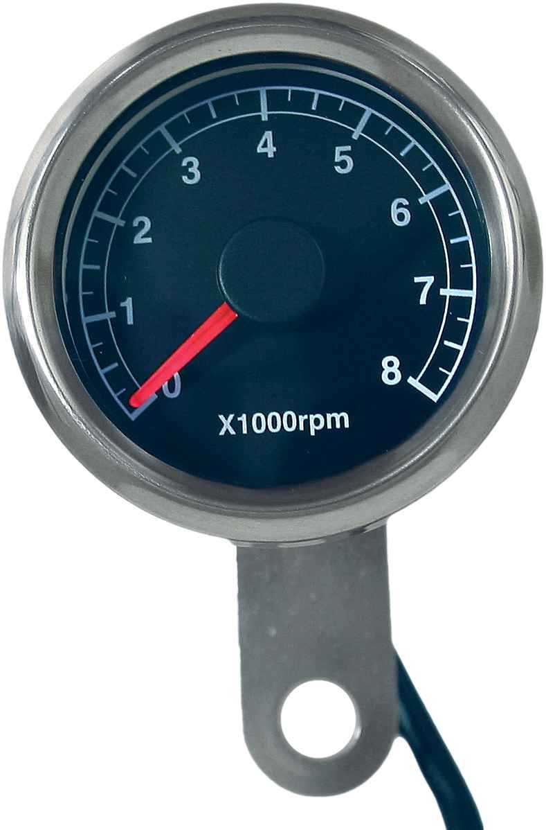 HARDDRIVE, 21-6911 48mm Mini Tachometer 8000 Rpm Black Face