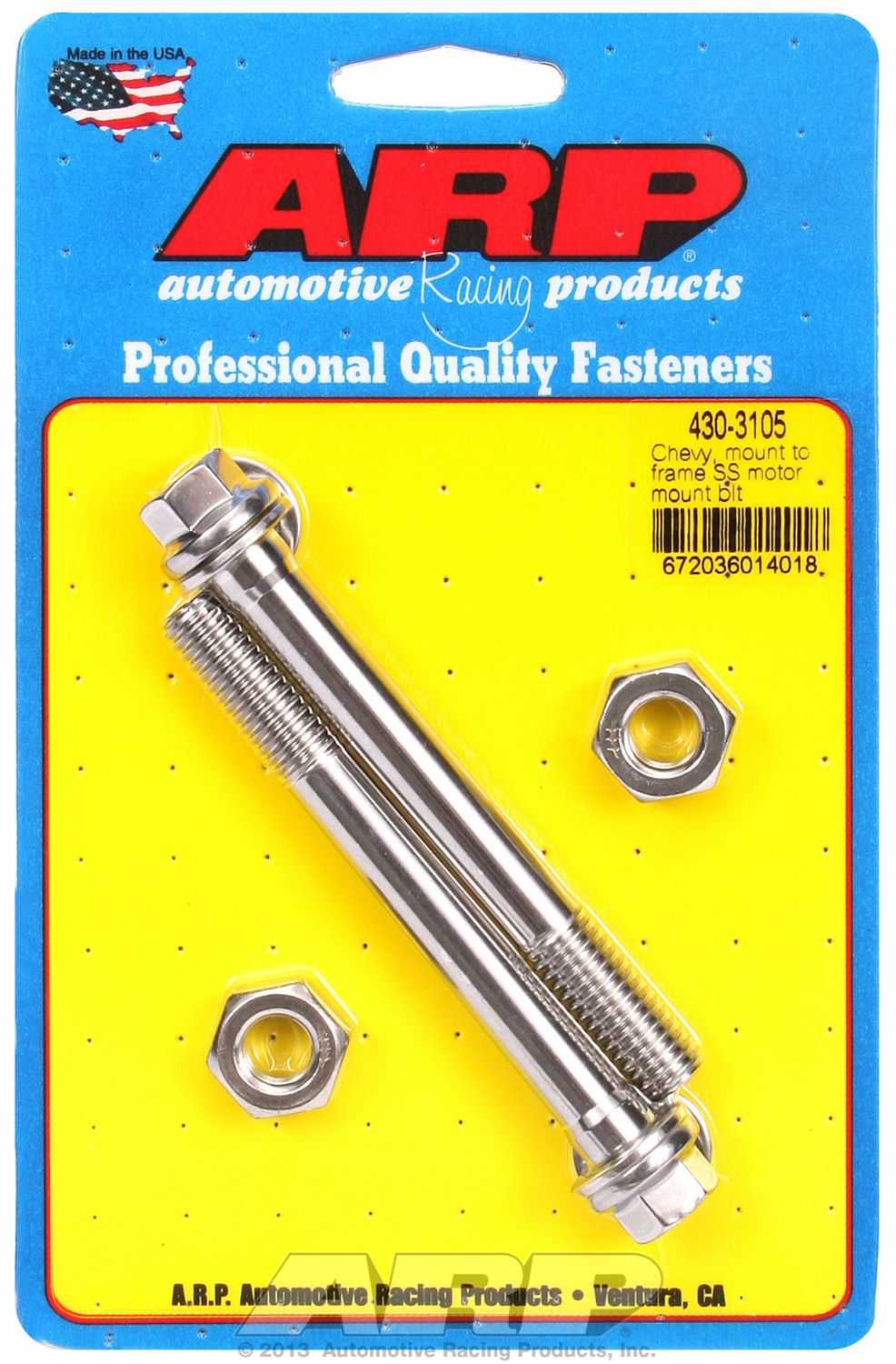 Arp, 430-3105 ARP Fasteners Motor Mount Bolt For Use With Chevy V6/ V8