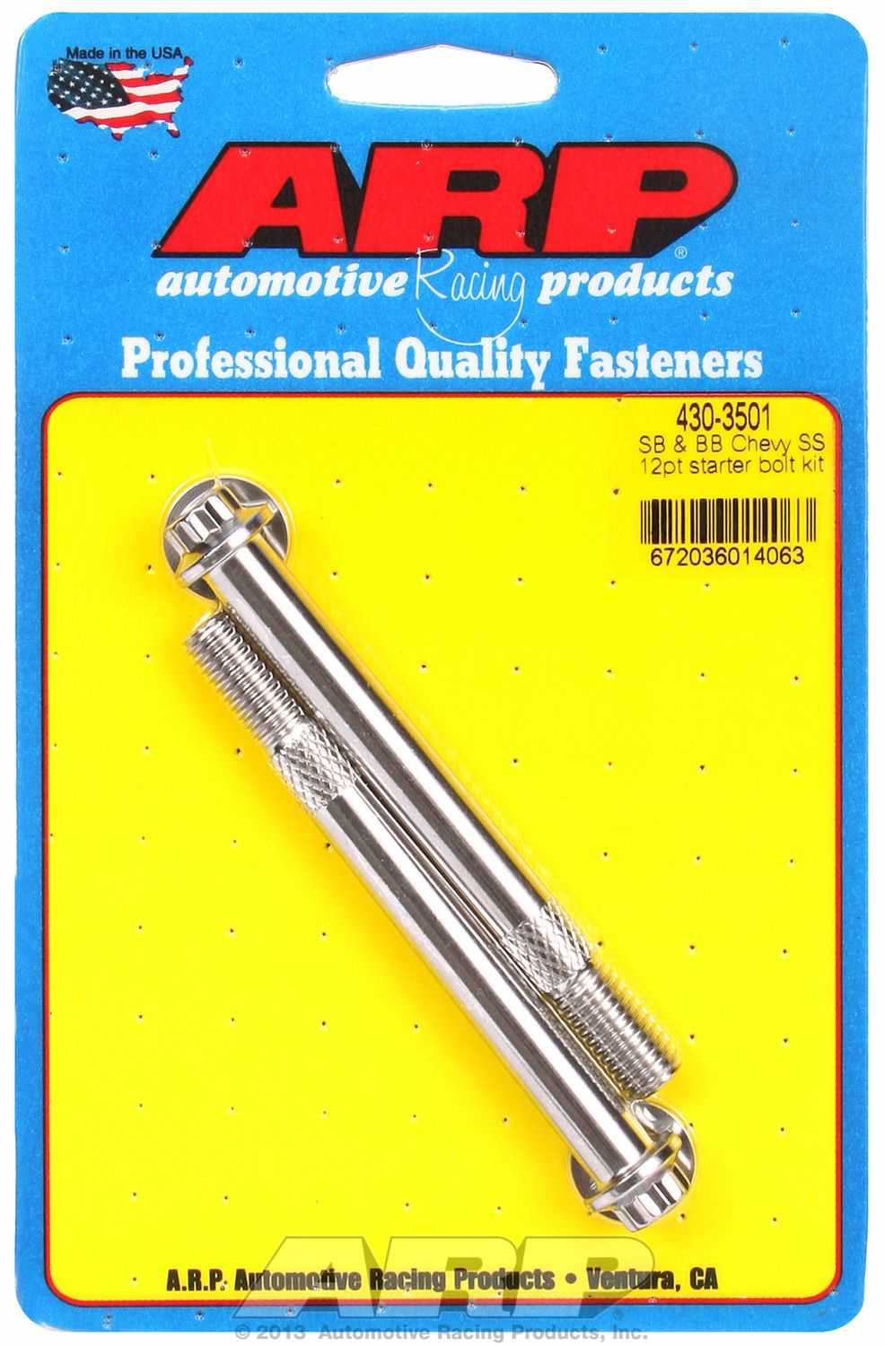 ARP Fasteners, 430-3501 ARP Fasteners Starter Bolt For Use With Chevy