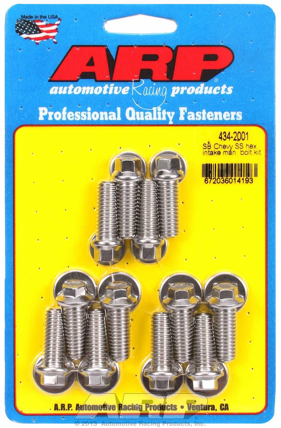 ARP Fasteners, 434-2001 ARP Fasteners Intake Manifold Bolt For Use With Chevy 265/