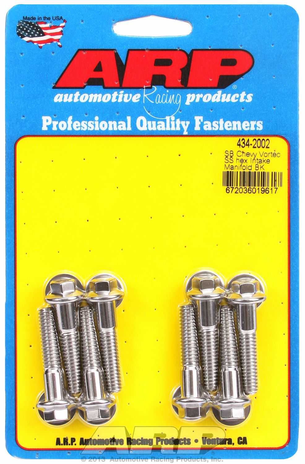 ARP Fasteners, 434-2002 ARP Fasteners Intake Manifold Bolt For Use With Chevy 305/