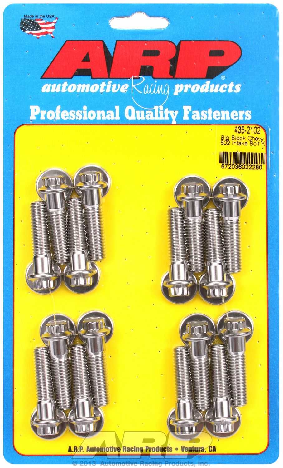 ARP Fasteners, 435-2102 ARP Fasteners Intake Manifold Bolt For Use With Chevy 502