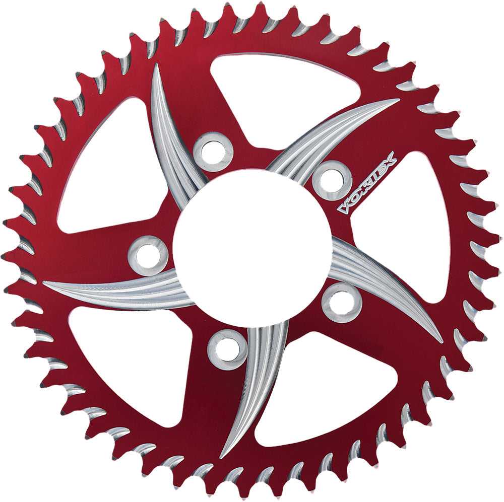 VORTEX, 435ZR-42 Rear Cat5 Sprocket Aluminum 42t 520 Red Kaw/Suz/Yam