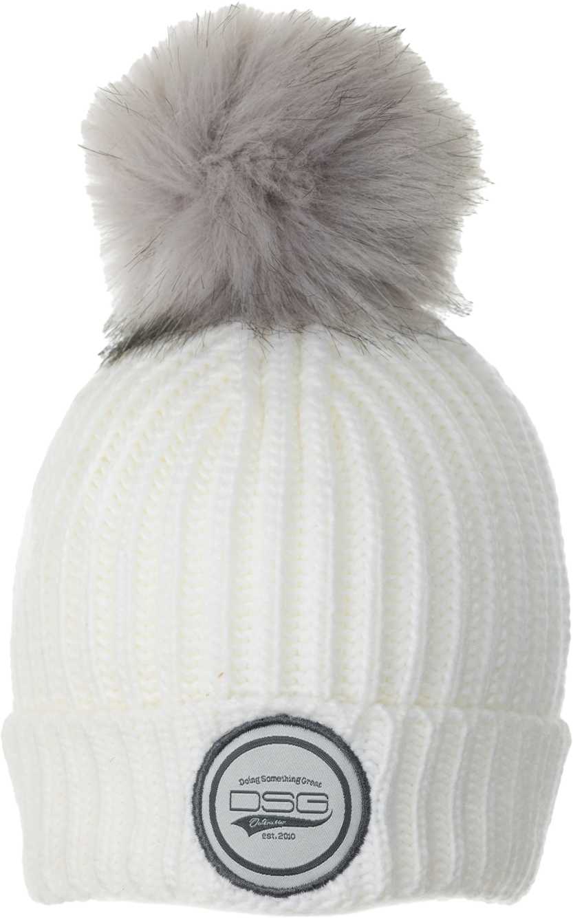 DSG, 45342 Folded Pom Beanie White