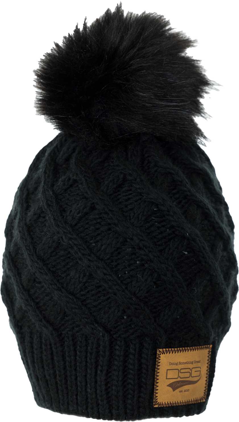 DSG, 45345 Solid Pom Beanie Black