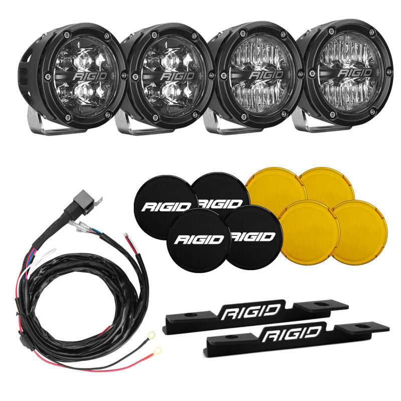 Rigid Industries, 46722 Rigid Industries 2021 Ford Bronco A-Pillar Light Kit (Incl. 360-spot and 360-Drive)