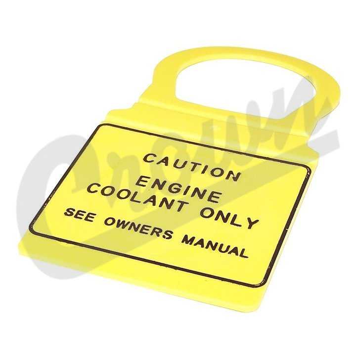 Crown Automotive, 4682828 Crown Automotive Coolant Reservoir Tag OE Replacement