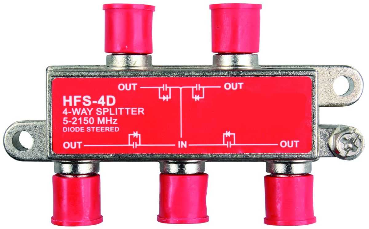 JR Products, 47345 JR Products TV Cable Splitter 4-Way Splitter