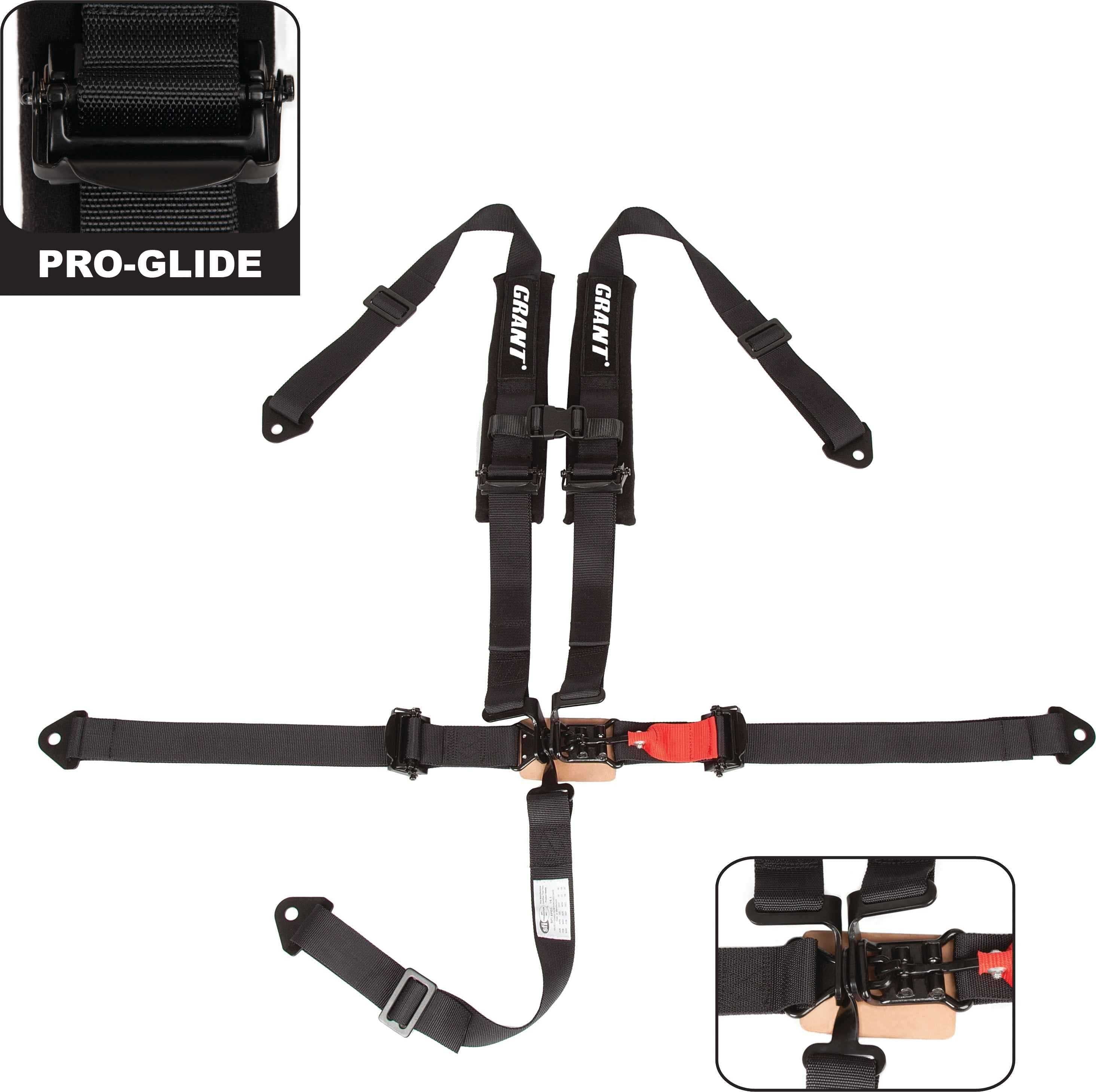 GRANT, 5 Point Safety Harness W/Pads Black 2" Straps