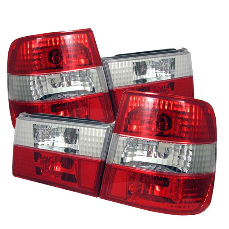 SPYDER, 5000491 Spyder BMW E34 5-Series 88-95 Euro Style Tail Lights Red Clear ALT-YD-BE3488-RC