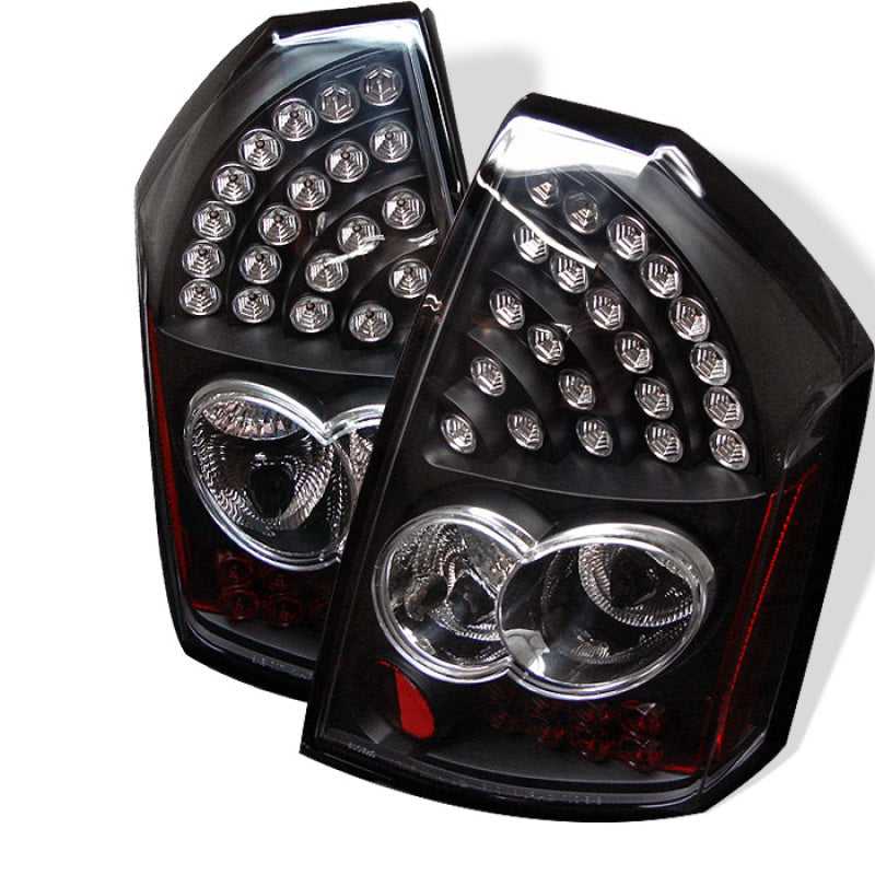 SPYDER, 5000934 Spyder Chrysler 300C 05-07 LED Tail Lights Black ALT-YD-C305-LED-BK