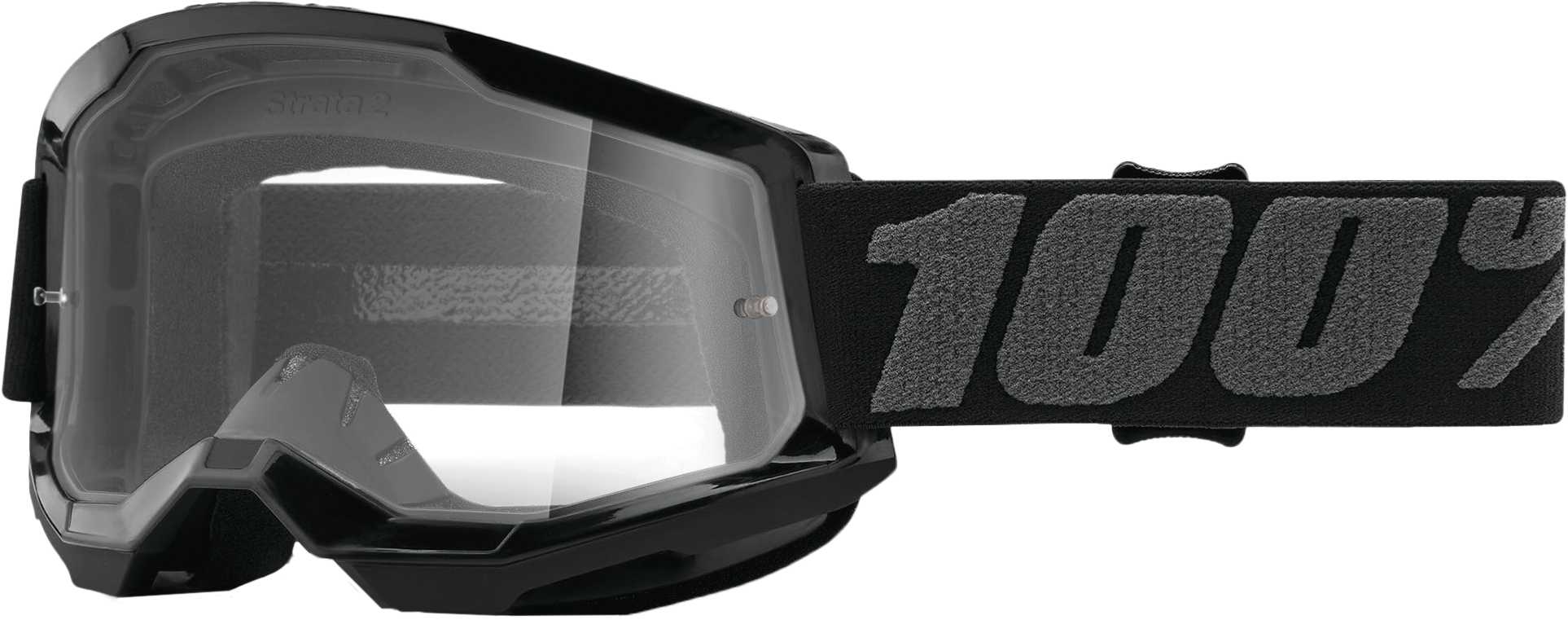 100%, 50027-00001 Strata 2 Goggle Black Clear Lens