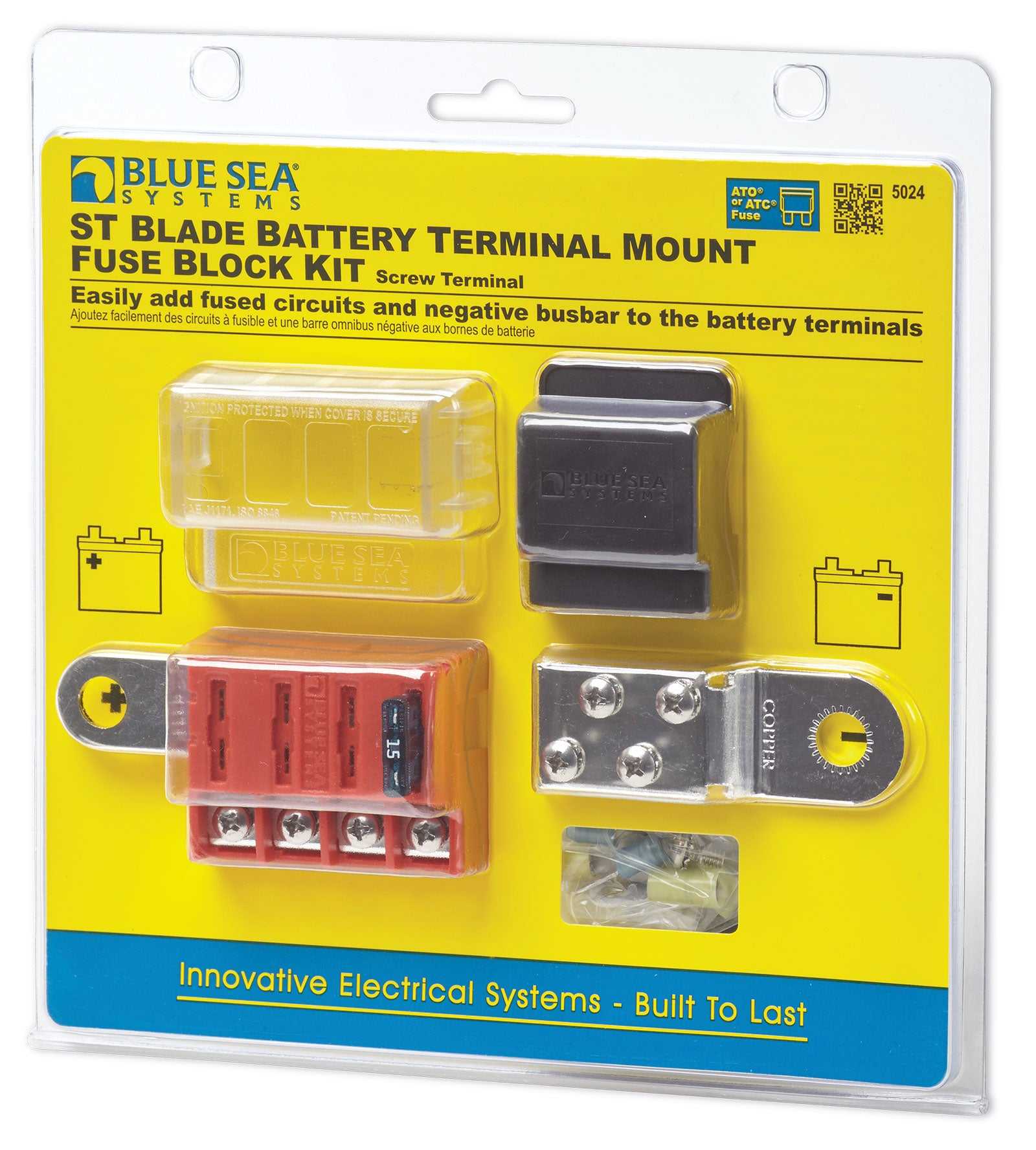 Blue Sea, 5024BSS Blue Sea Fuse Block Stblade Btm 4C